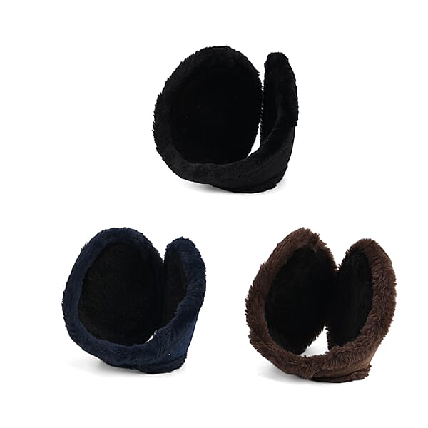 Shop Lc Black Navy And Brown Set Of 3pcs Ear Pad