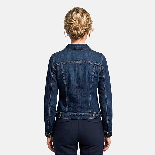 Shop Lc Blue Dark Wash Stylish Denim Jacket - S