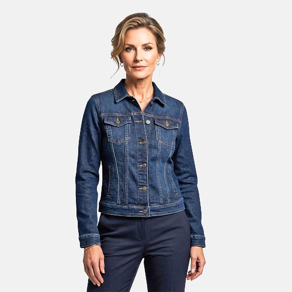 shop lc Blue Dark Wash Stylish Denim Jacket - S
