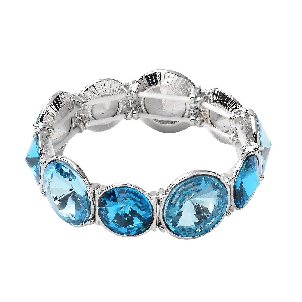 shop lc Blue Glass Bracelet in Silvertone (7.00 In)