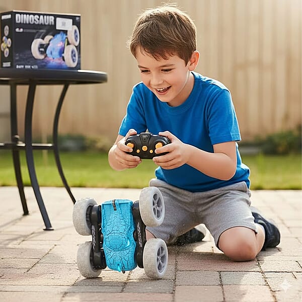 Shop Lc Closeout Blue Dinosaur Stunt Cars