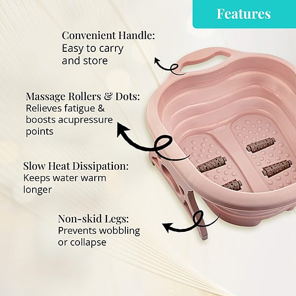 Shop Lc Collapsible Foot Bath Massager - Pink