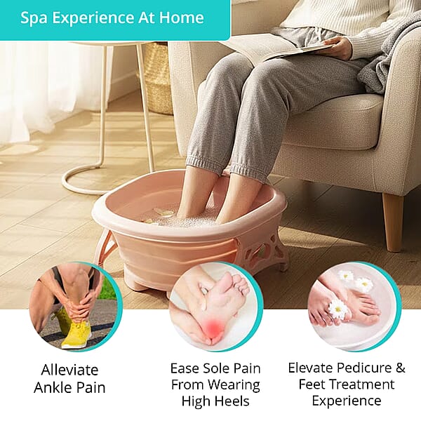 Shop Lc Collapsible Foot Bath Massager - Pink