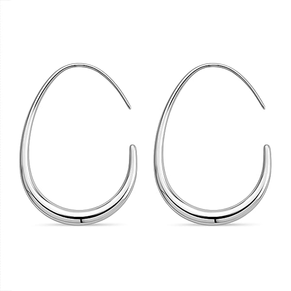 Shop Lc Curved Hoop Earrings In Stainless Steel