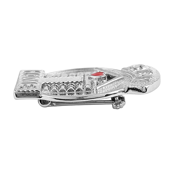 Shop Lc Enameled Stay Home Brooch In Platinum Bond
