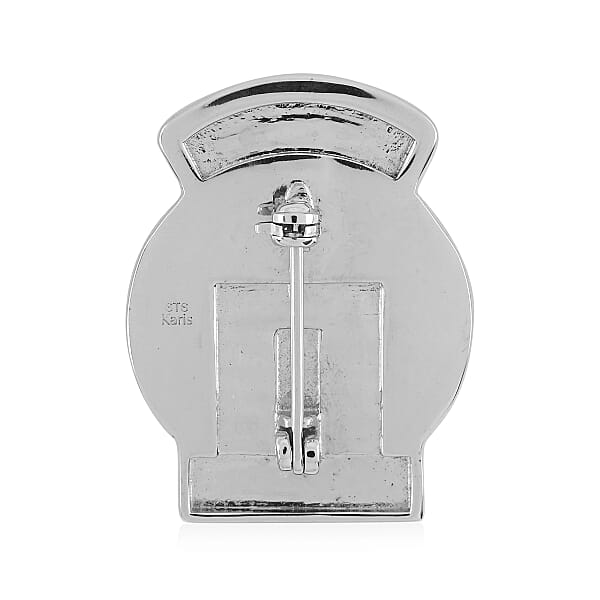 Shop Lc Enameled Stay Home Brooch In Platinum Bond