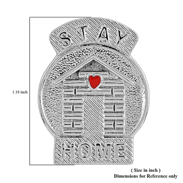 Shop Lc Enameled Stay Home Brooch In Platinum Bond