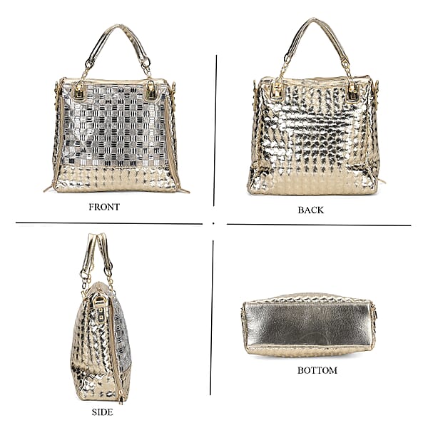 Shop Lc Gold Fashionable Spacious Crystal Tote Bag