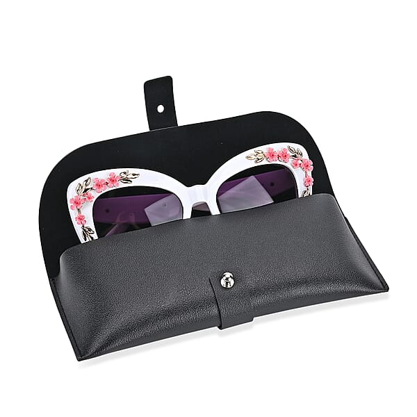 Shop Lc Gray UV400 Sunglasses With White Frame