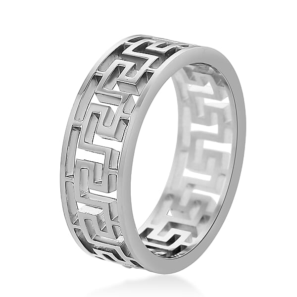 Shop Lc Greek Key Band Ring In Stainless Steel