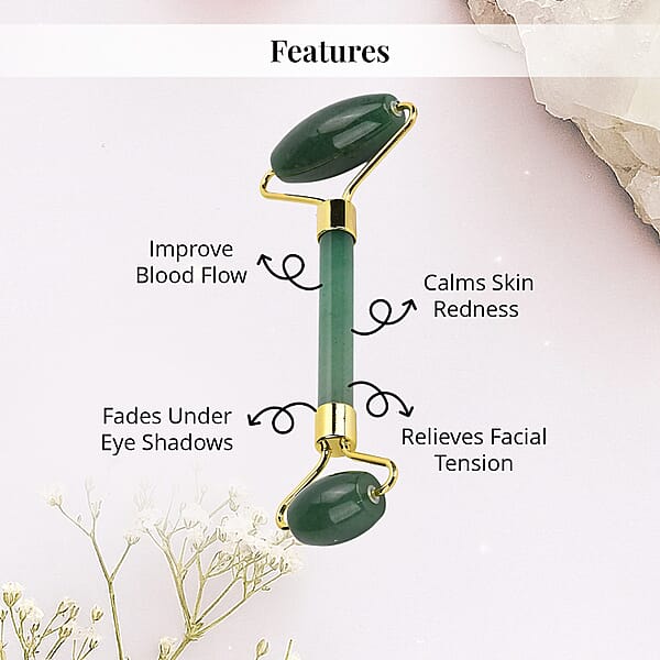 Shop Lc Green Aventurine Eye Mask With Face Roller