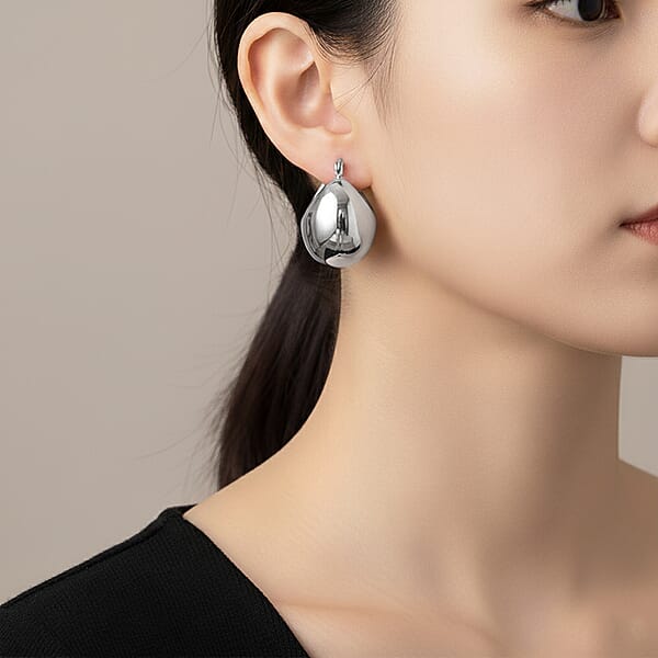 Shop Lc Hoop Earrings In Stainless Steel