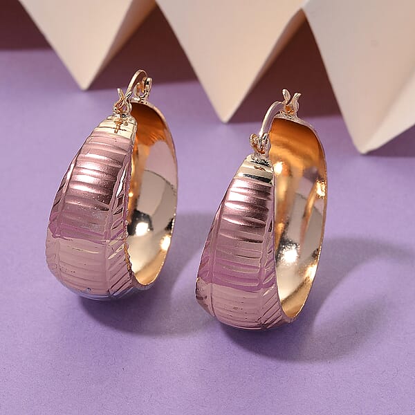 Shop Lc Hoop Earrings In Tritone