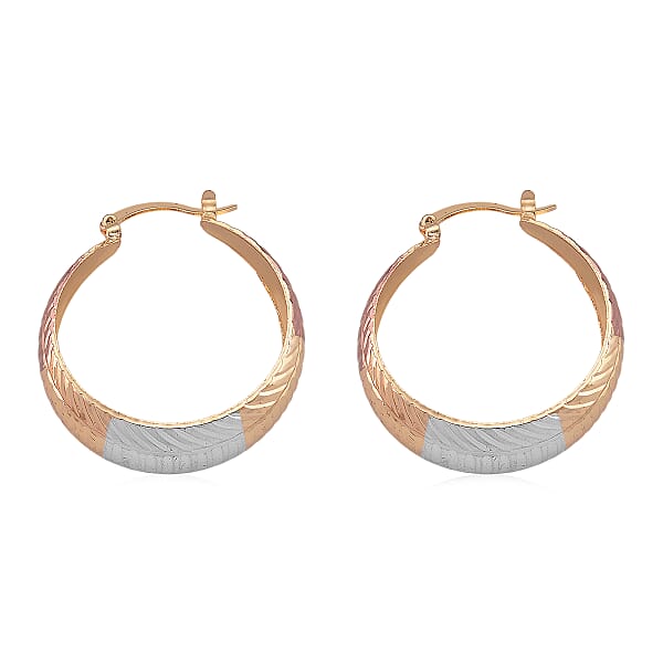 Shop Lc Hoop Earrings In Tritone