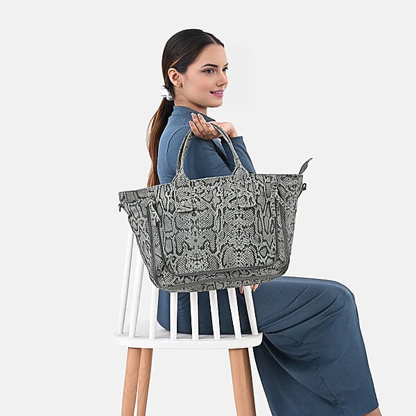 Shop Lc LA MAREY Gray 100% Genuine Leather Tote Bag