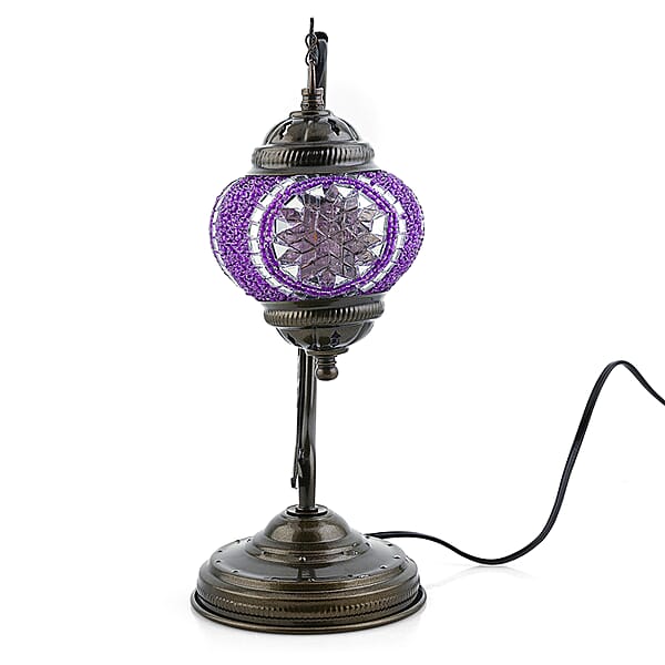 Shop Lc Lavender Glass Crescent Turkish Lamp