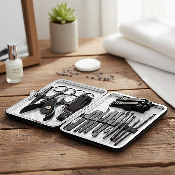 Shop Lc Livmore Black 18 Piece Manicure Set