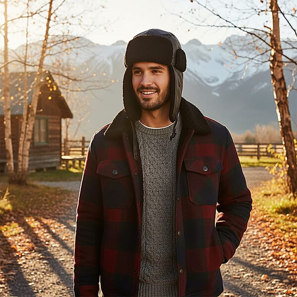 Shop Lc Livmore Black Faux Leather Trapper Hat