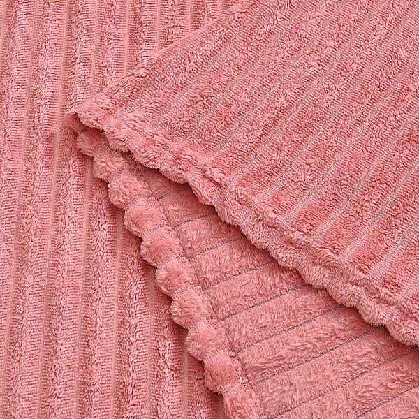 Shop Lc Livmore Pink Jacquard Flannel Blanket