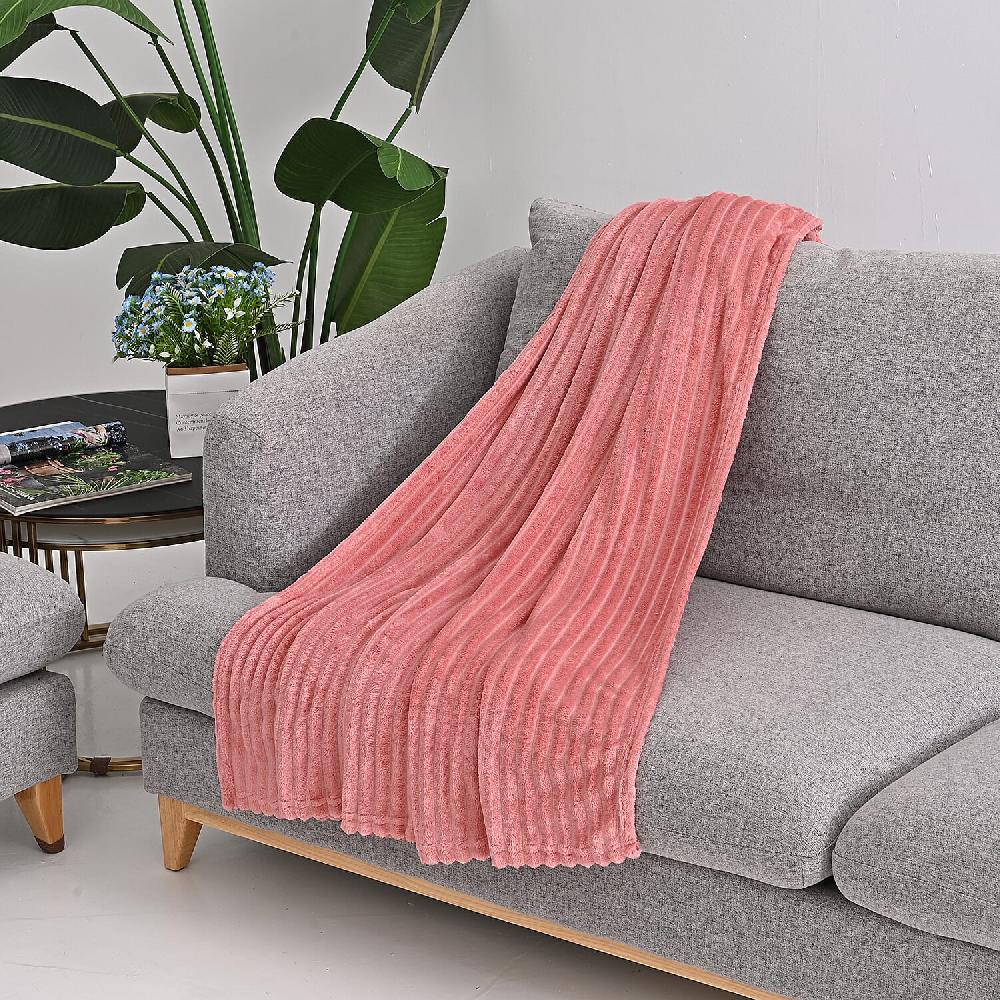 shop lc Livmore Pink Jacquard Flannel Blanket