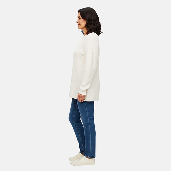 Shop Lc LOVE RYAN White Knitted Chenille Sweater - S