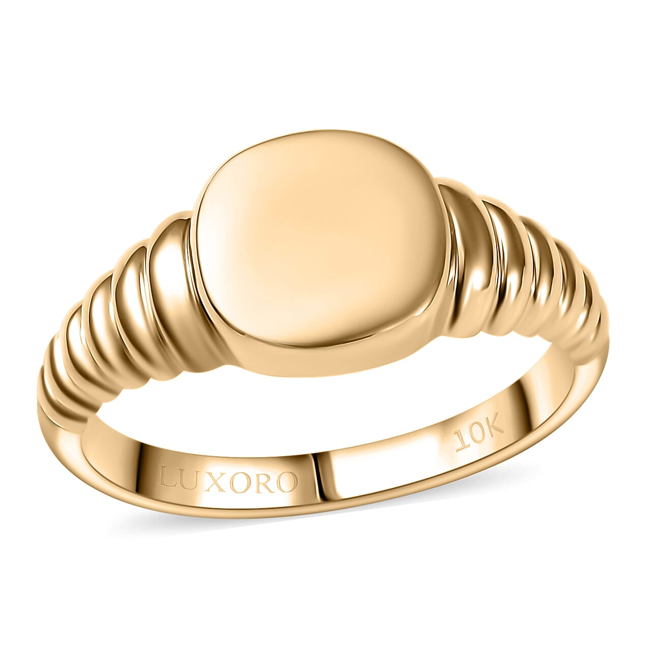 shop lc Luxoro 10K Yellow Gold Signet Ring 5 Grams