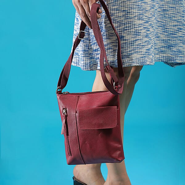 Shop Lc Magenta Genuine Leather Crossbody Bag