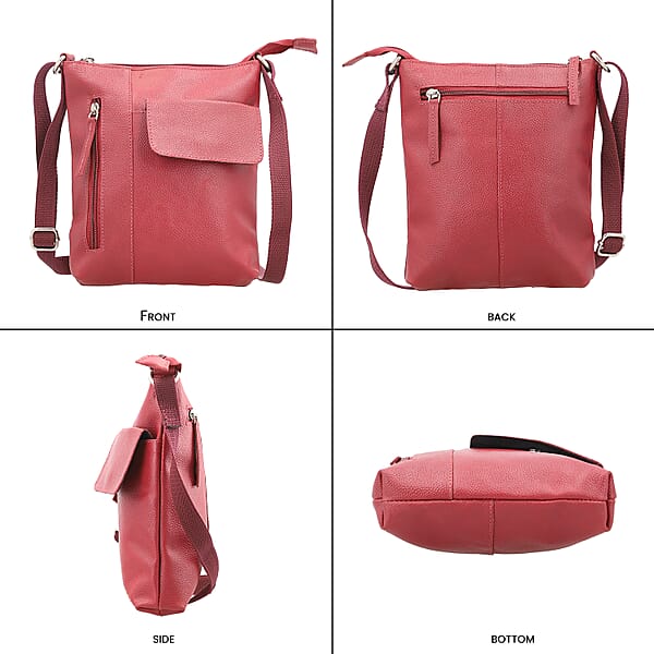 Shop Lc Magenta Genuine Leather Crossbody Bag