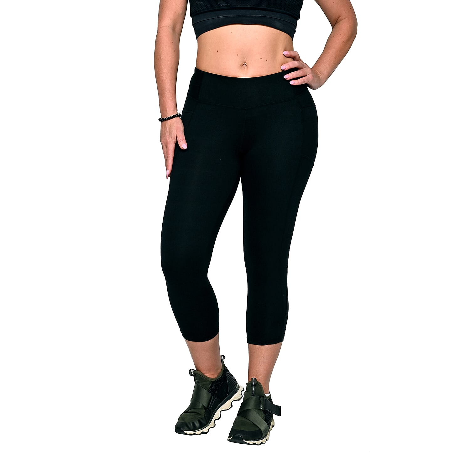 shop lc MARIKA Black Capri Leggings - S