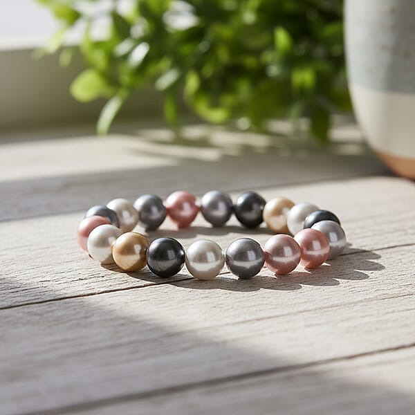 Shop Lc Multi Color Shell Pearl Stretch Bracelet