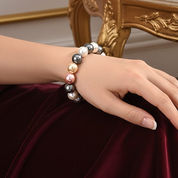Shop Lc Multi Color Shell Pearl Stretch Bracelet