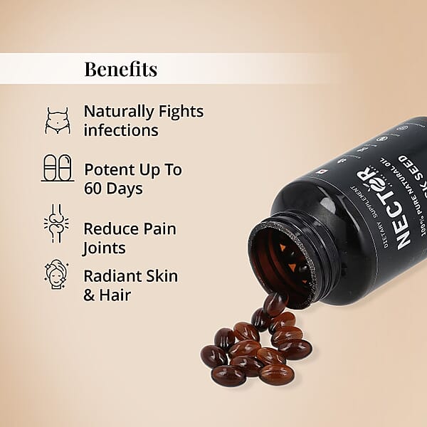 Shop Lc Nector Black Seed Oil Capsules (120 /Bottle)