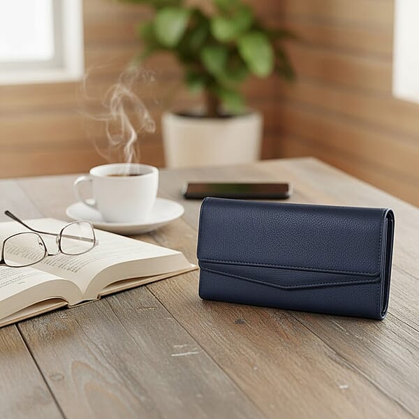 Shop Lc Passage Black Faux Leather 2 Flap Wallet