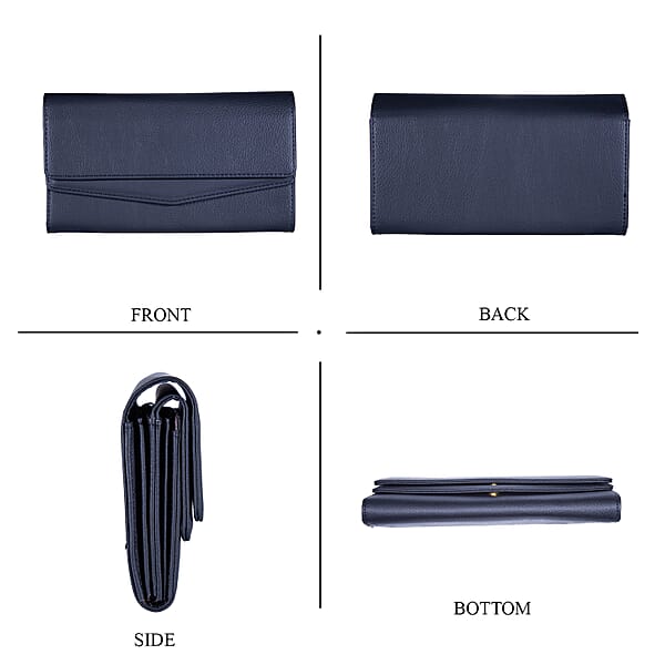 Shop Lc Passage Black Faux Leather 2 Flap Wallet