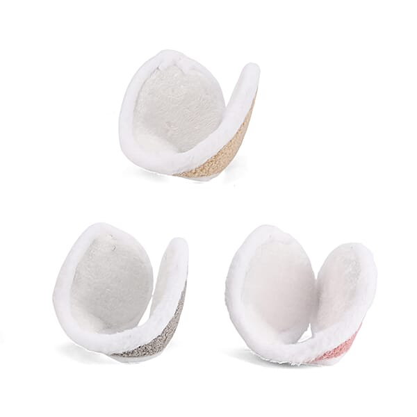 Shop Lc Pink Grey And Beige Set Of 3pcs Ear Pad