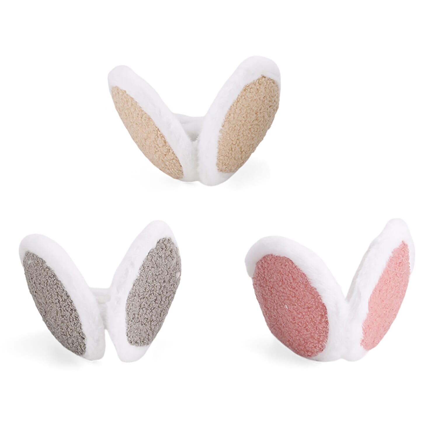 shop lc Pink Grey and Beige Set of 3pcs Ear Pad