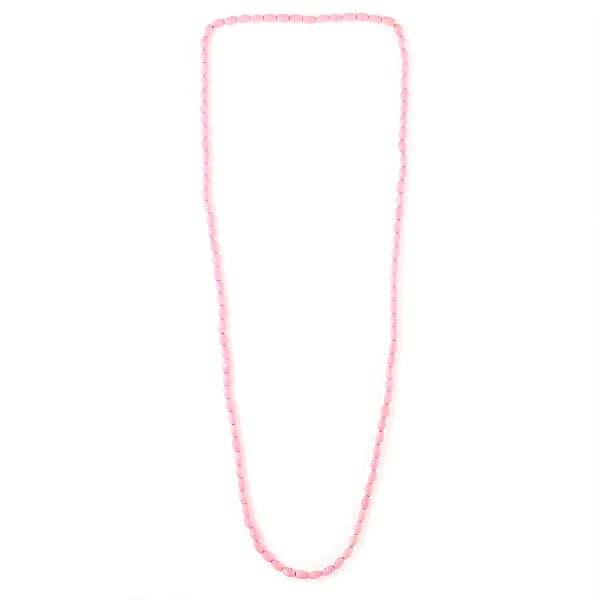 Shop Lc Pink Wooden Beaded Rope Necklace 38 Inches