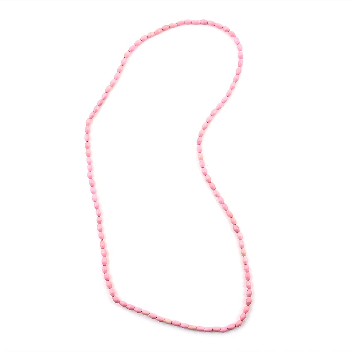 shop lc Pink Wooden Beaded Rope Necklace 38 Inches