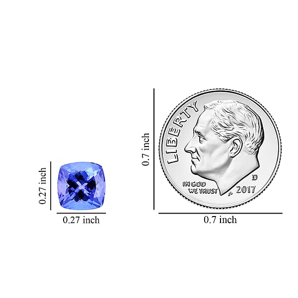 Shop Lc Premium Tanzanite (Cush 7 Mm) 1.50 Ctw