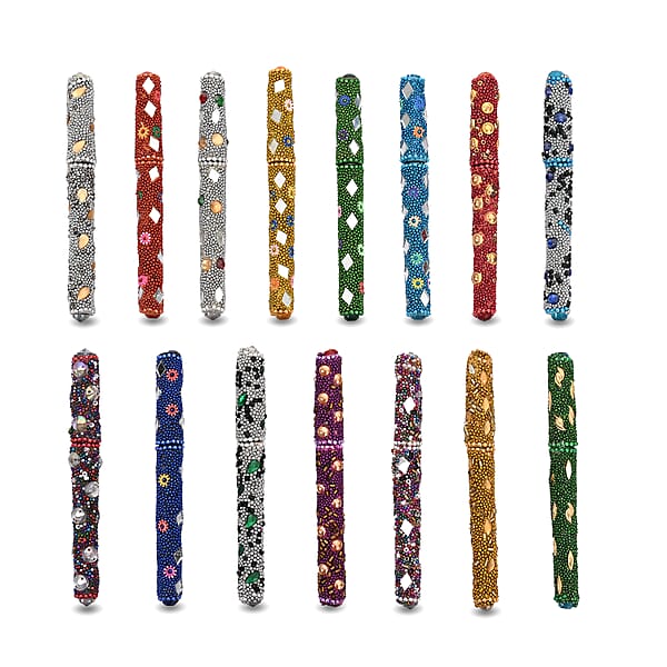 Shop Lc Set Of 15 Multi Color Beaded Pen