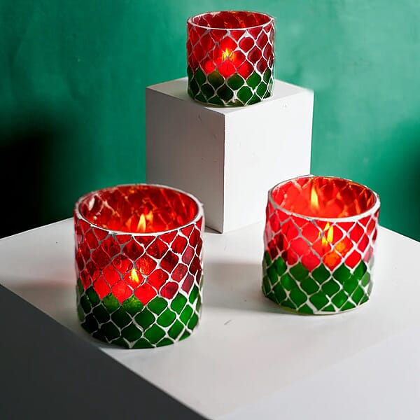 Shop Lc Set Of 3 Mosaic Tea Light Candle Holder