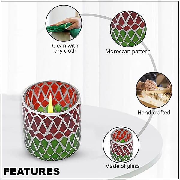 Shop Lc Set Of 3 Mosaic Tea Light Candle Holder