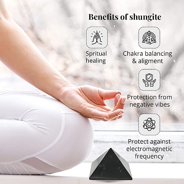 Shop Lc Shungite Pyramid 8cm Approx. 1593.00 Ctw