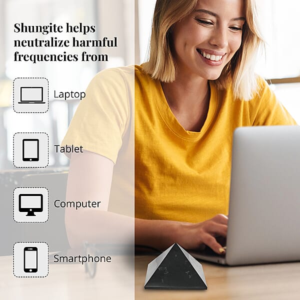 Shop Lc Shungite Pyramid 8cm Approx. 1593.00 Ctw