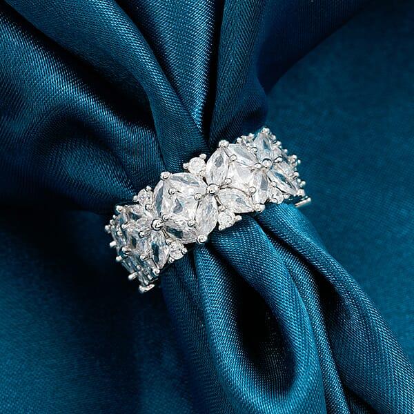 Shop Lc Simulated Diamond Ring In Silvertone