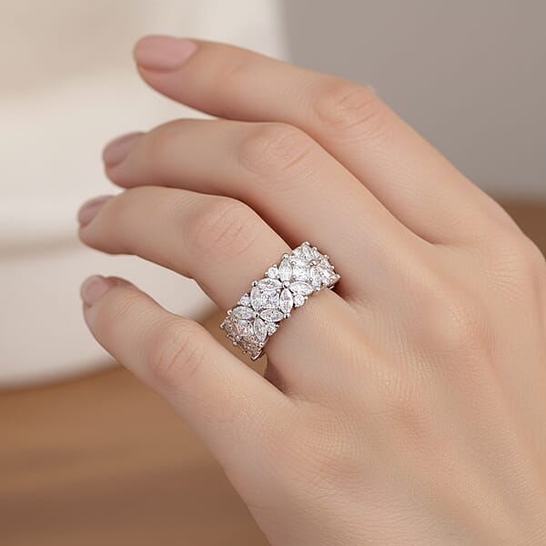 Shop Lc Simulated Diamond Ring In Silvertone