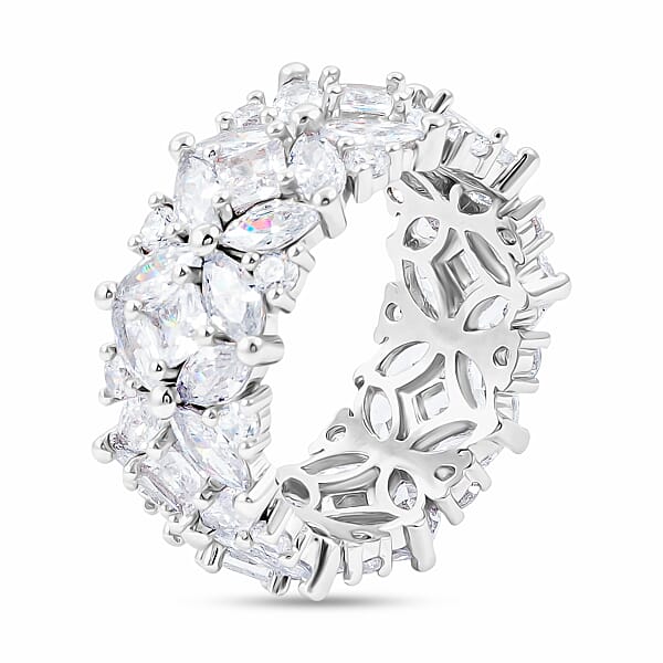 Shop Lc Simulated Diamond Ring In Silvertone