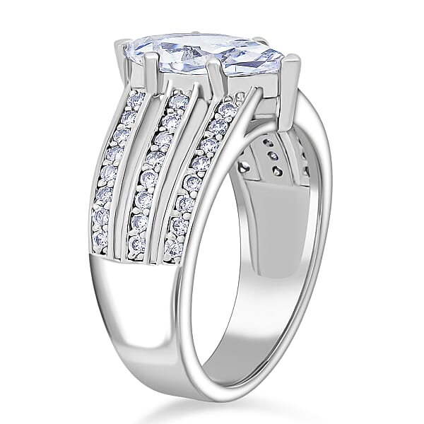 Shop Lc Simulated Diamond Ring In Silvertone
