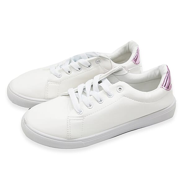 Shop Lc SOLE MATES White Pink Metallic Shoes