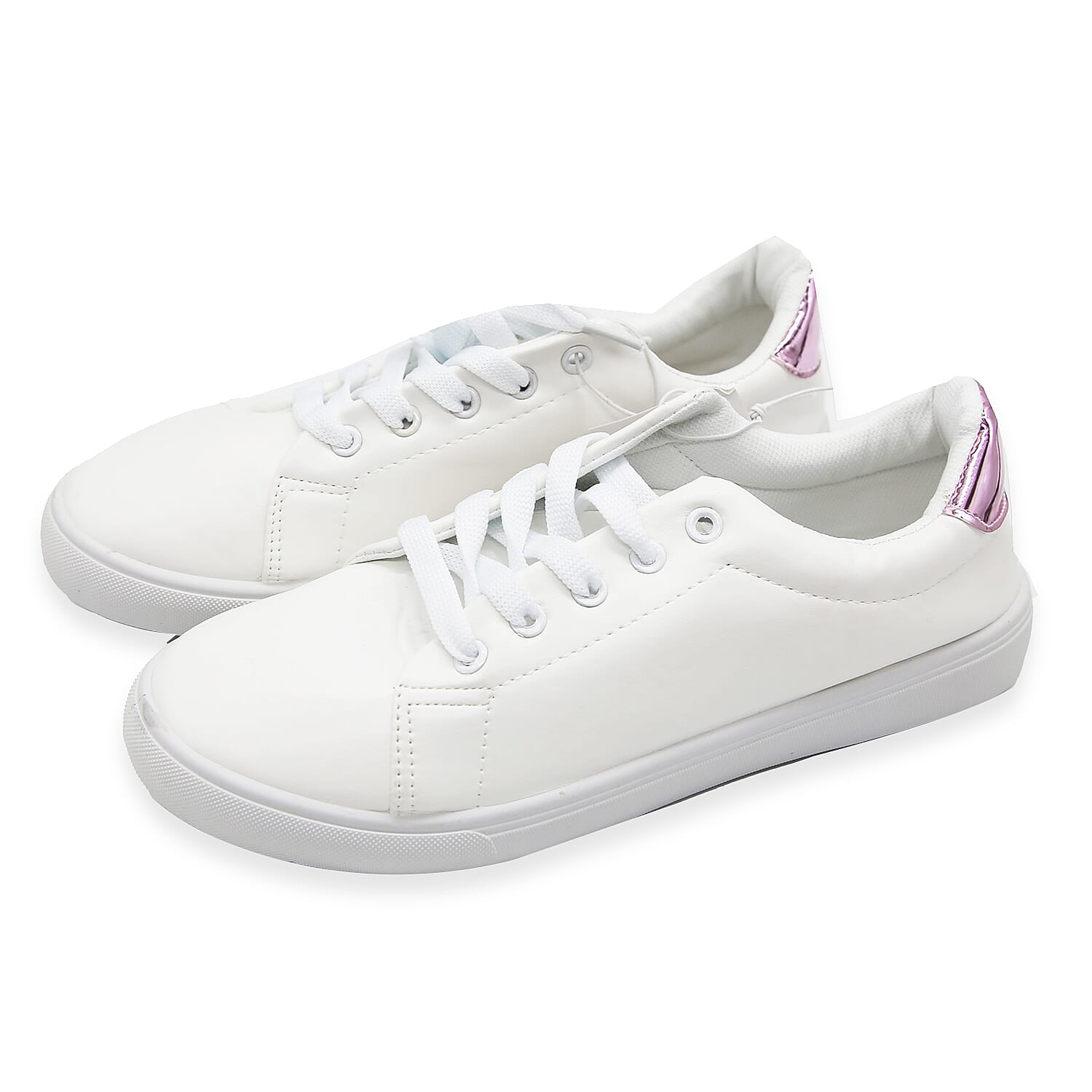shop lc SOLE MATES White Pink Metallic Shoes